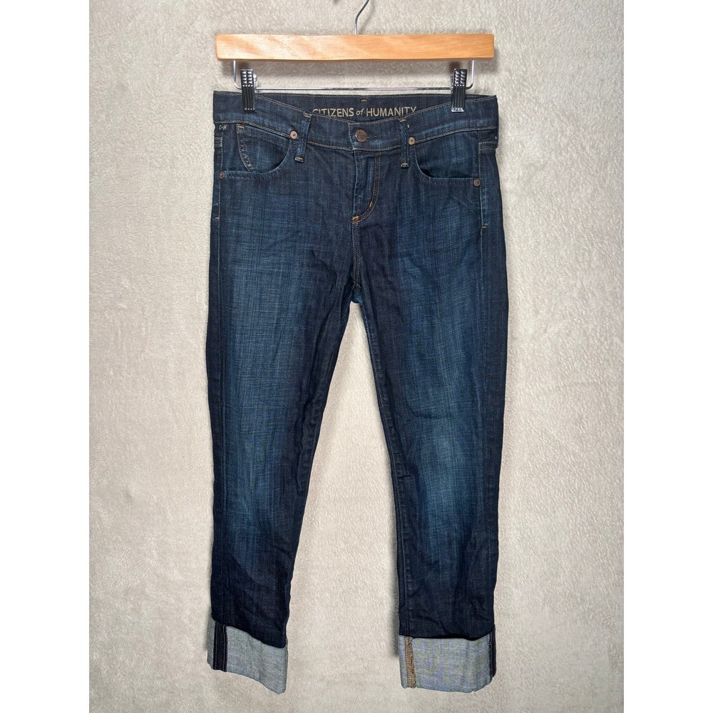 Citizens of Humanity Dani Cropped Straight Leg Jeans Dark Indigo Size 26